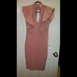 NWOT Melon/peach sleeveless cocktail dress.